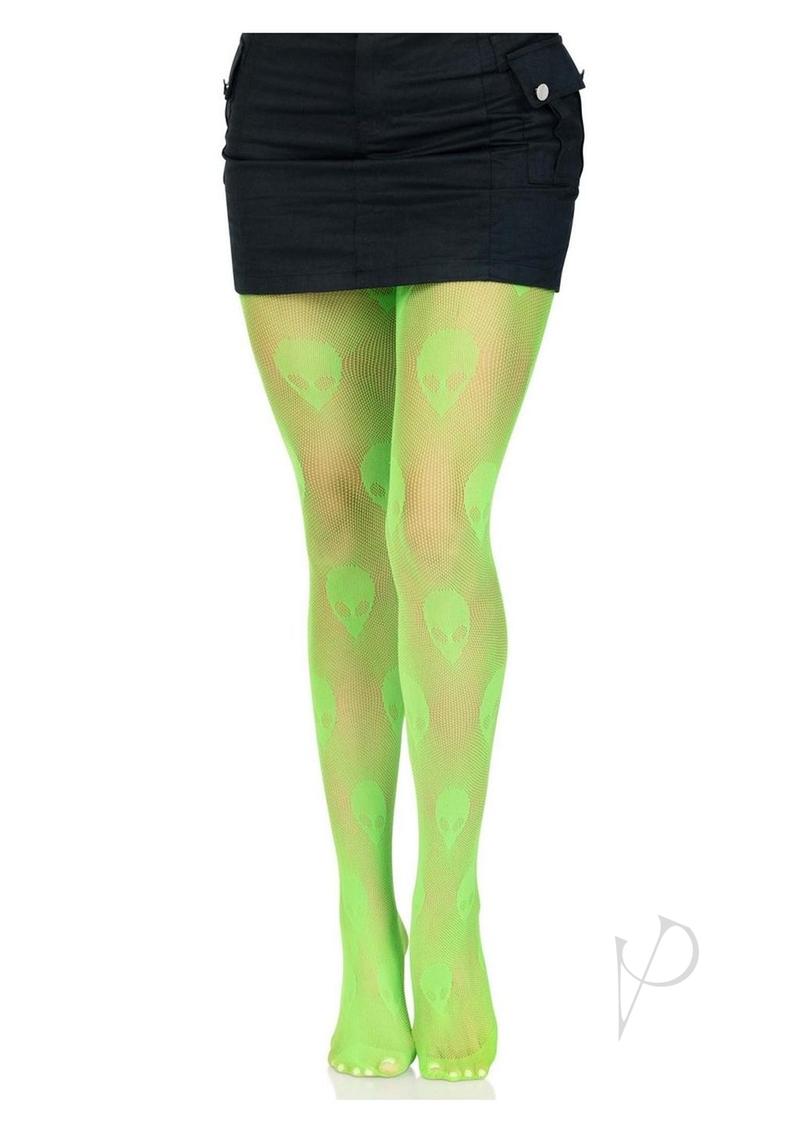 Leg Avenue Alien Net Tights - OS - Green