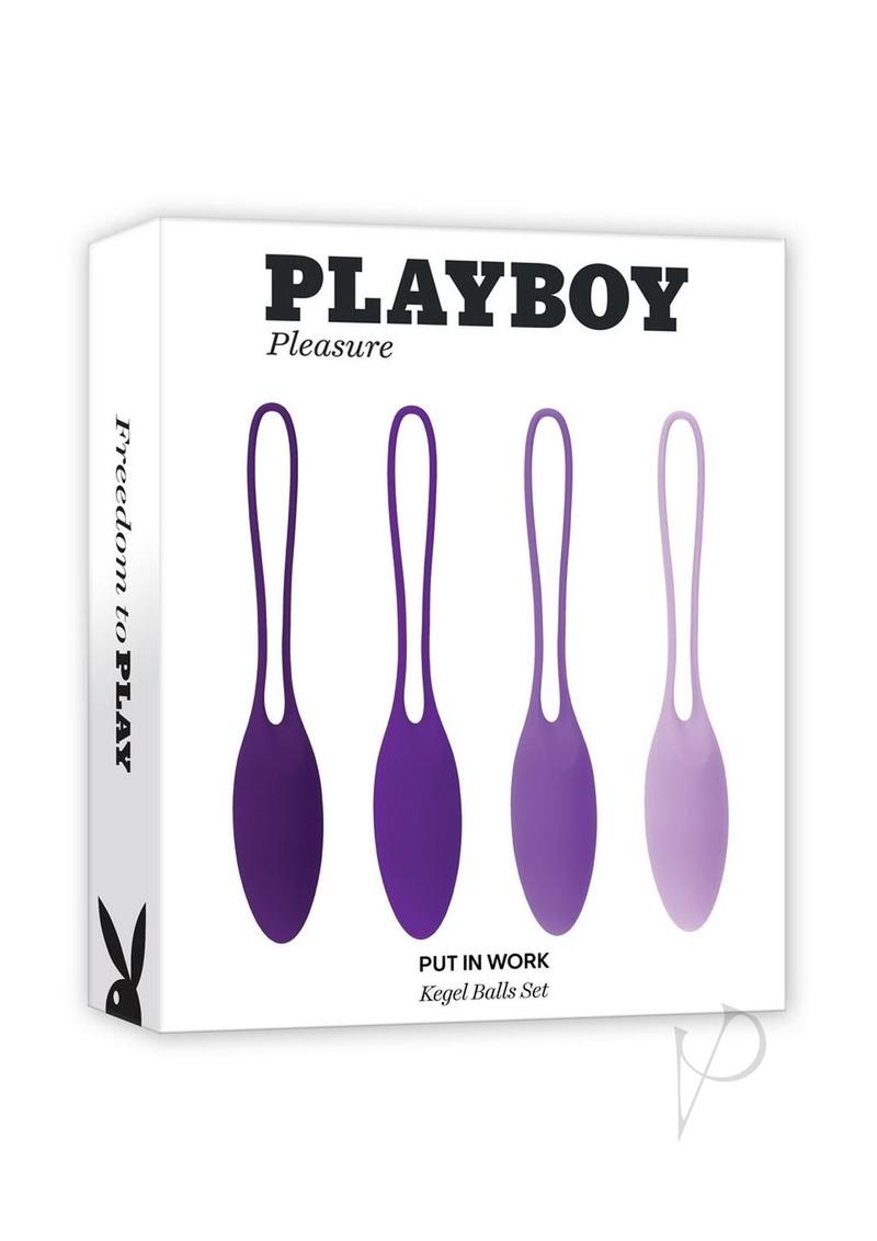 Playboy Put in Work Silicone Kegel Ball Set (4 Piece) - Purple