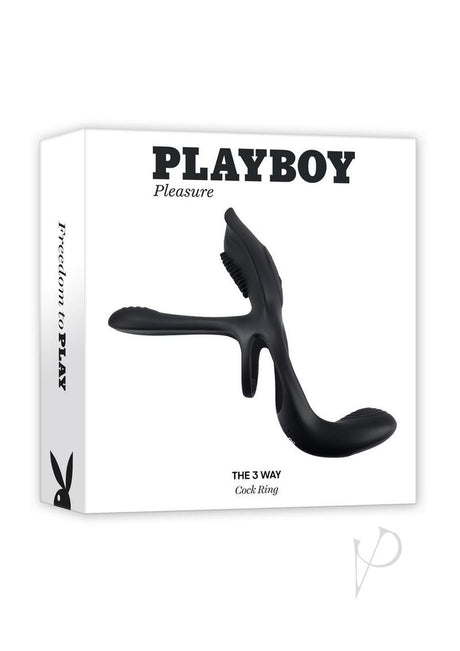 Playboy The 3 Way Rechargeable Silicone Cock Ring - Black