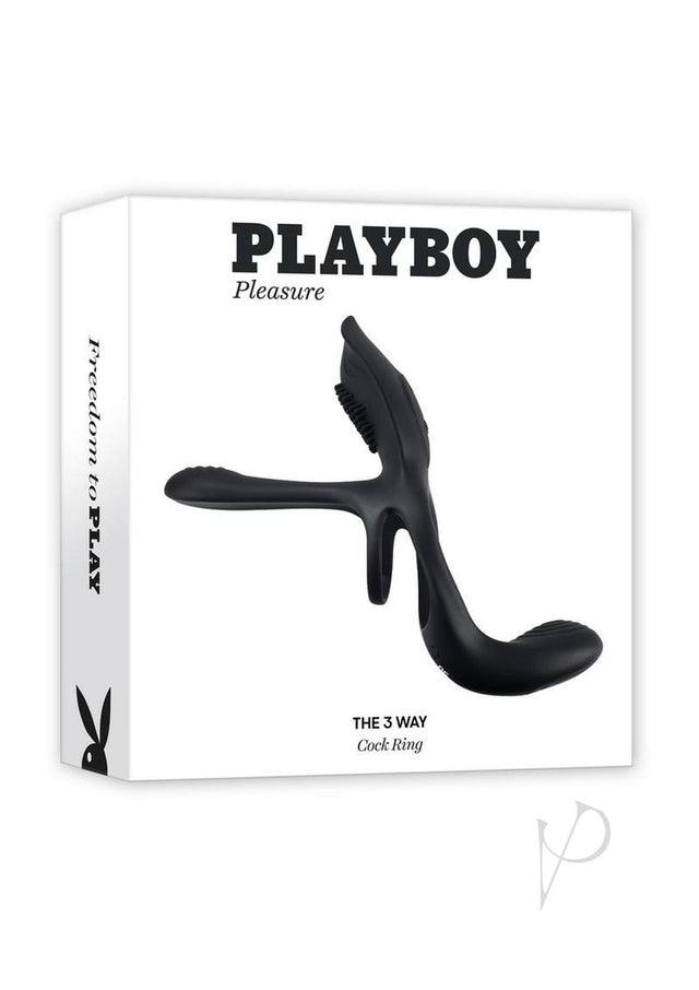 Playboy The 3 Way Rechargeable Silicone Cock Ring - Black