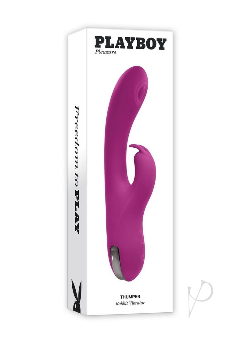 Playboy Thumper Rechargeable Silicone Rabbit Vibrator - Purple
