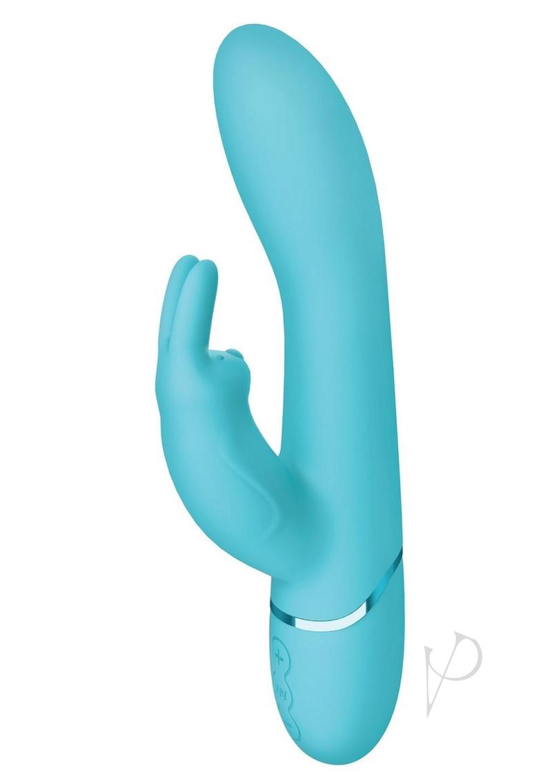Love Distance Receive App Controlled Silicone Rechargeable Rabbit Vibrator - Teal