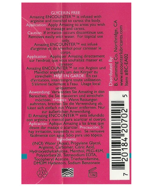 Elbow Grease Amazing Encounter Water Based Clitoral and G-Spot Lubricant 2oz