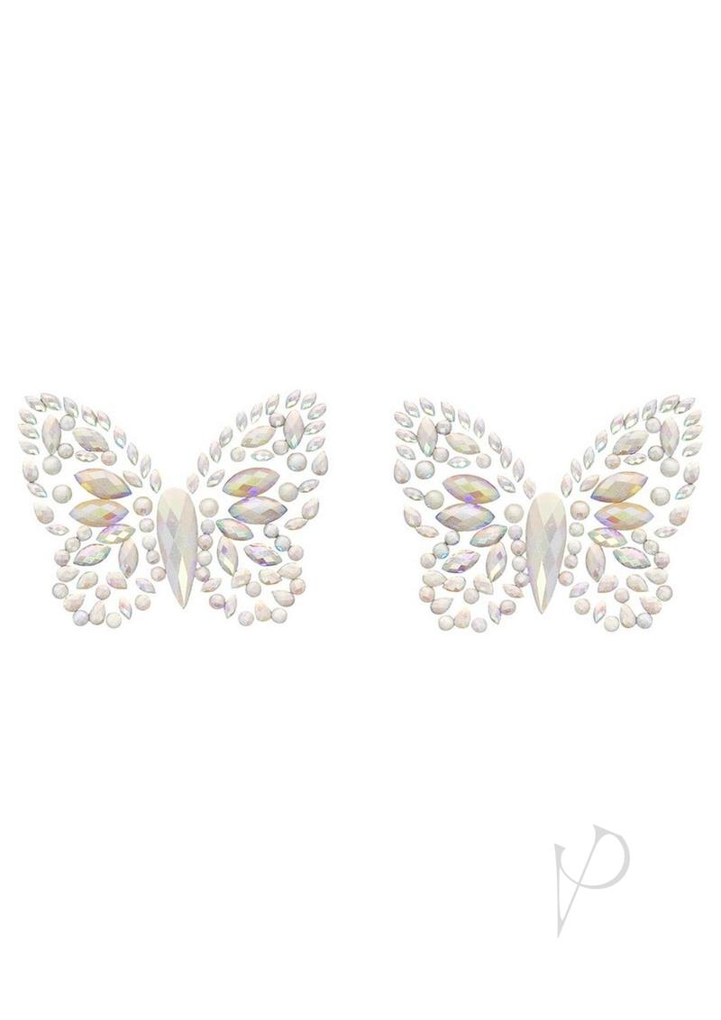 Leg Avenue Chrysallis Adhesive Glow in The Dark Nipple Jewels Sticker - O/S - Clear