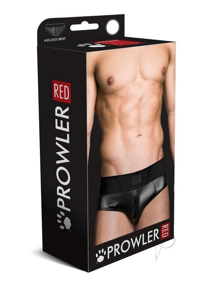 Prowler RED Wetlook Ass-Less Brief - Large - Black