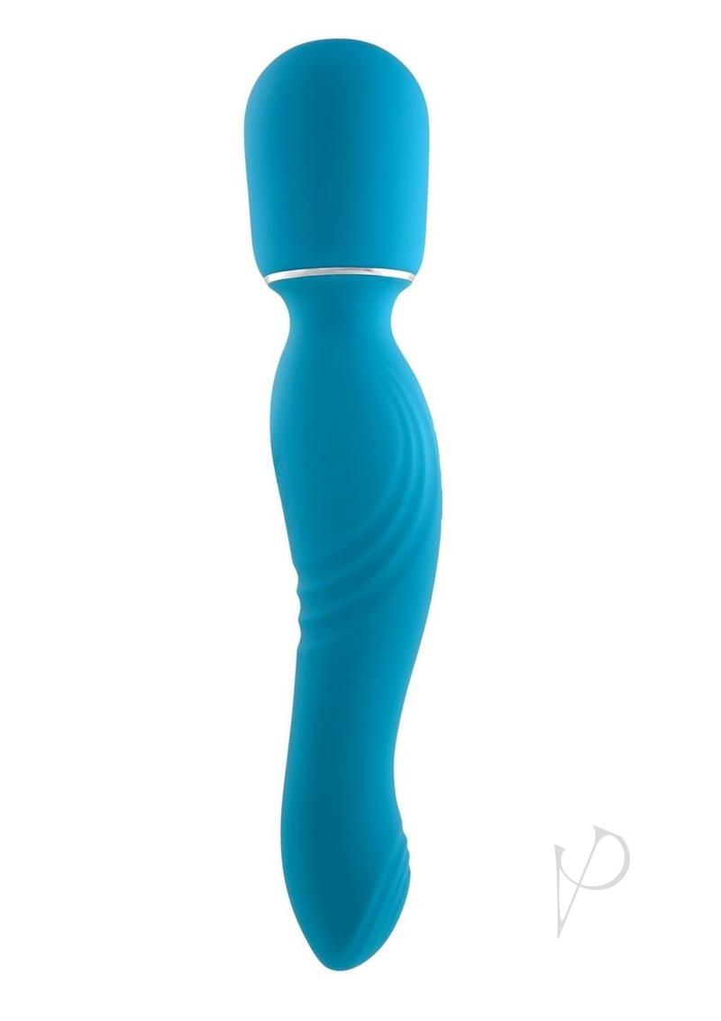 Gender X Double the Fun Rechargeable Silicone Dual End Wand - Teal