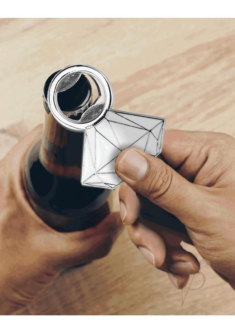 Glitterati Diamond Bottle Opener - Silver/Black