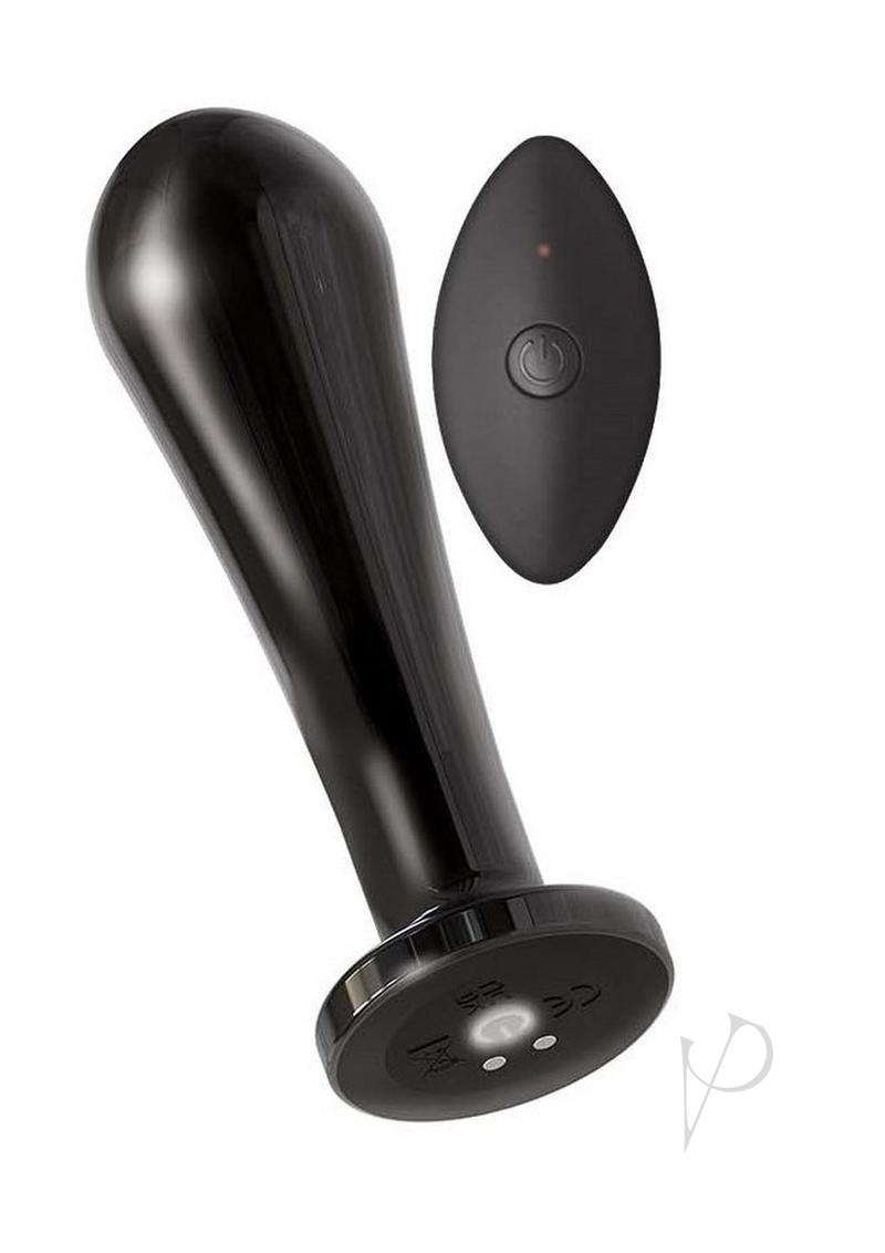 Ass-Sation Vibrating Metal Anal Bulb with Remote Control - Black