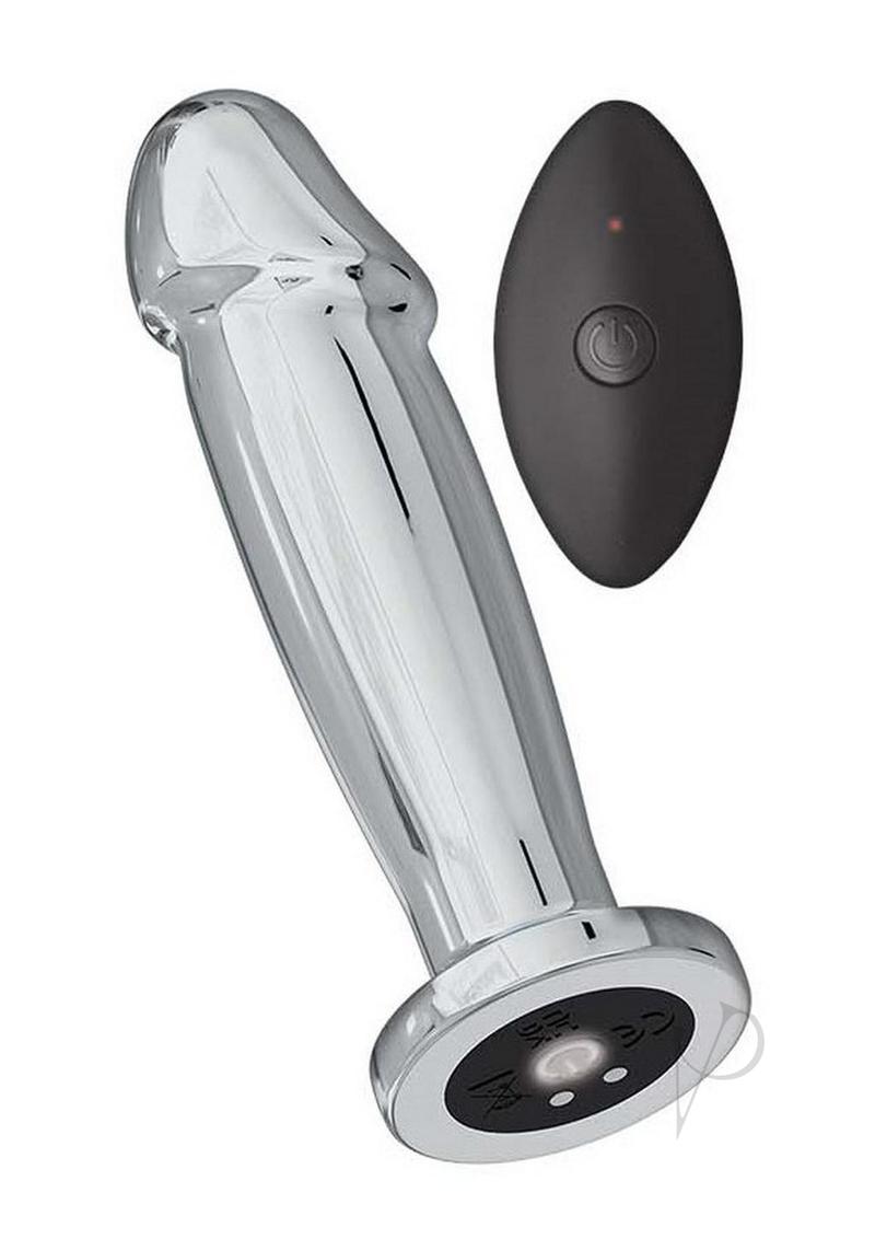 Ass-Sation Vibrating Metal Anal Ecstasy with Remote Control - Silver