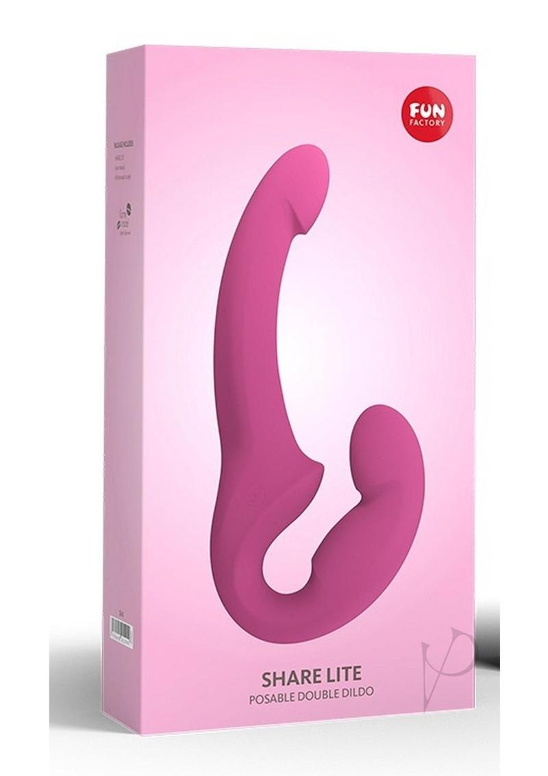 Share Lite Posable Double Dildo Silicone Strapless Strap-On - Blackberry