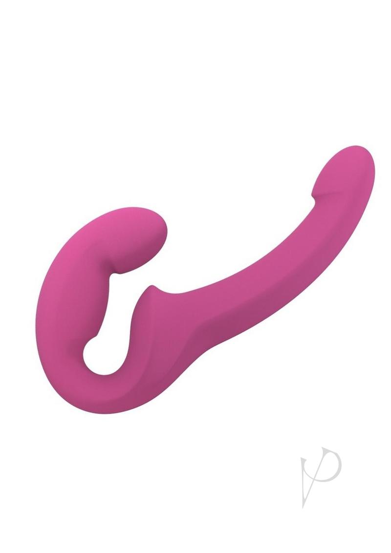 Share Lite Posable Double Dildo Silicone Strapless Strap-On - Blackberry