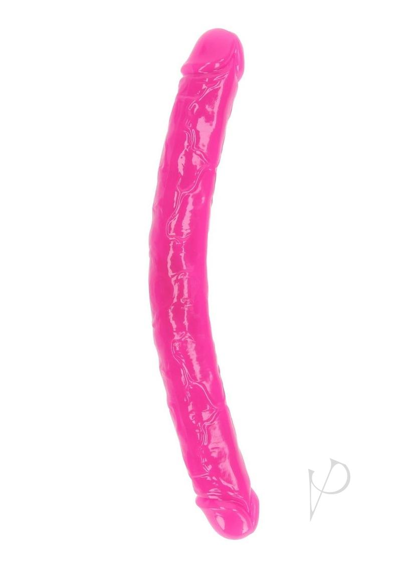 RealRock Double Dong Glow in the Dark Dildo 15in - Pink