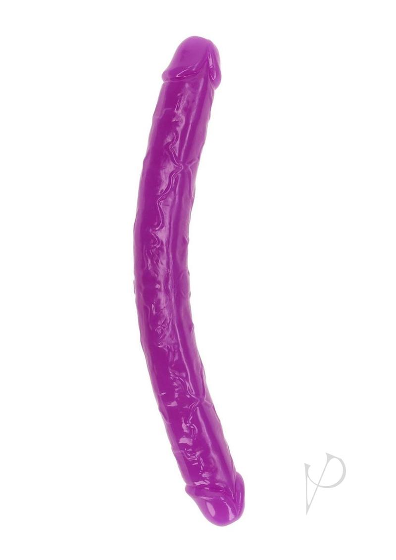 RealRock Double Dong Glow in the Dark Dildo 15in - Purple