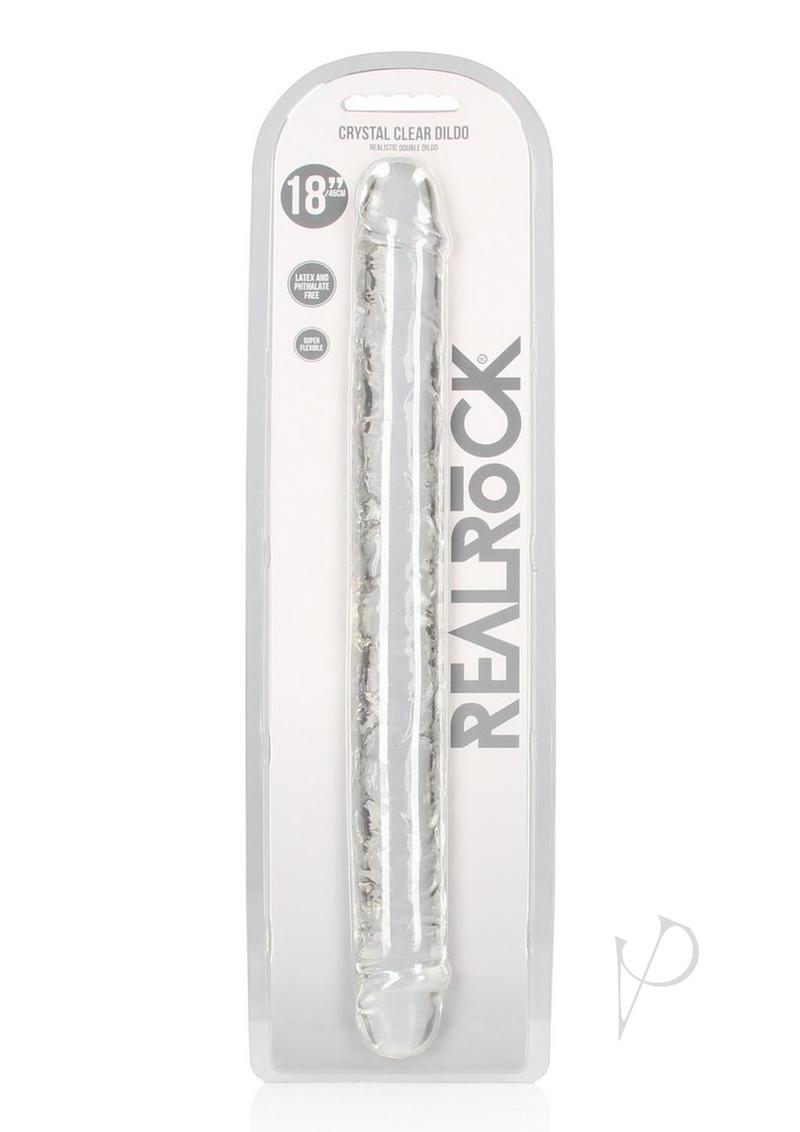 RealRock Crystal Clear Double Dong 18in - Clear