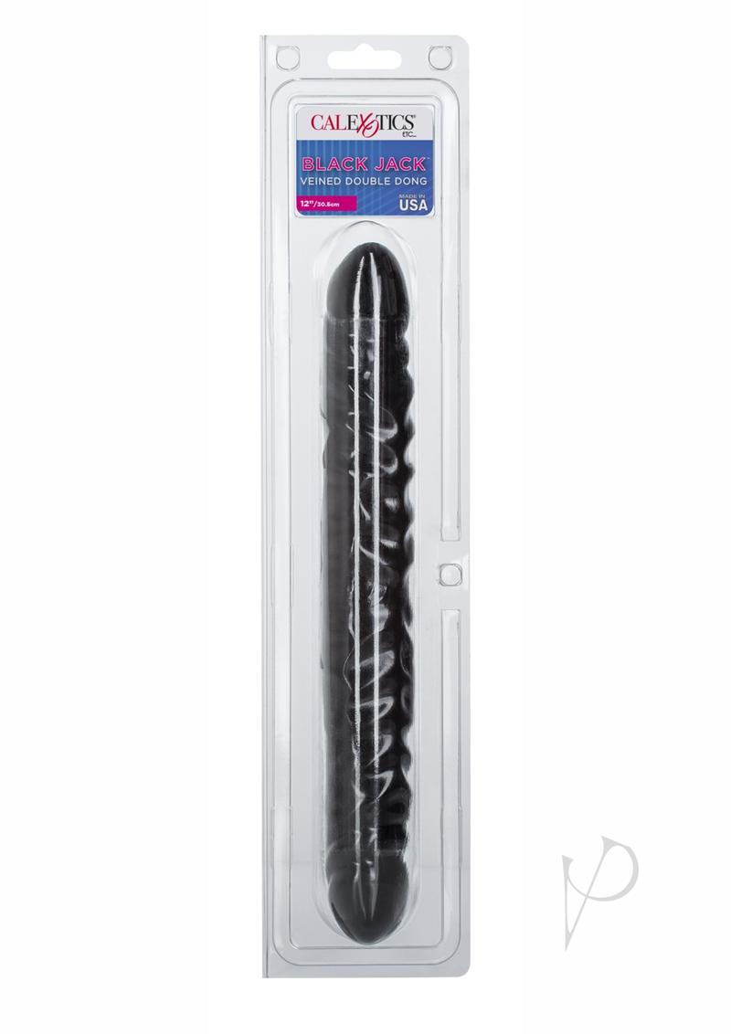 Black Jack Veined Double Dildo 12in - Black