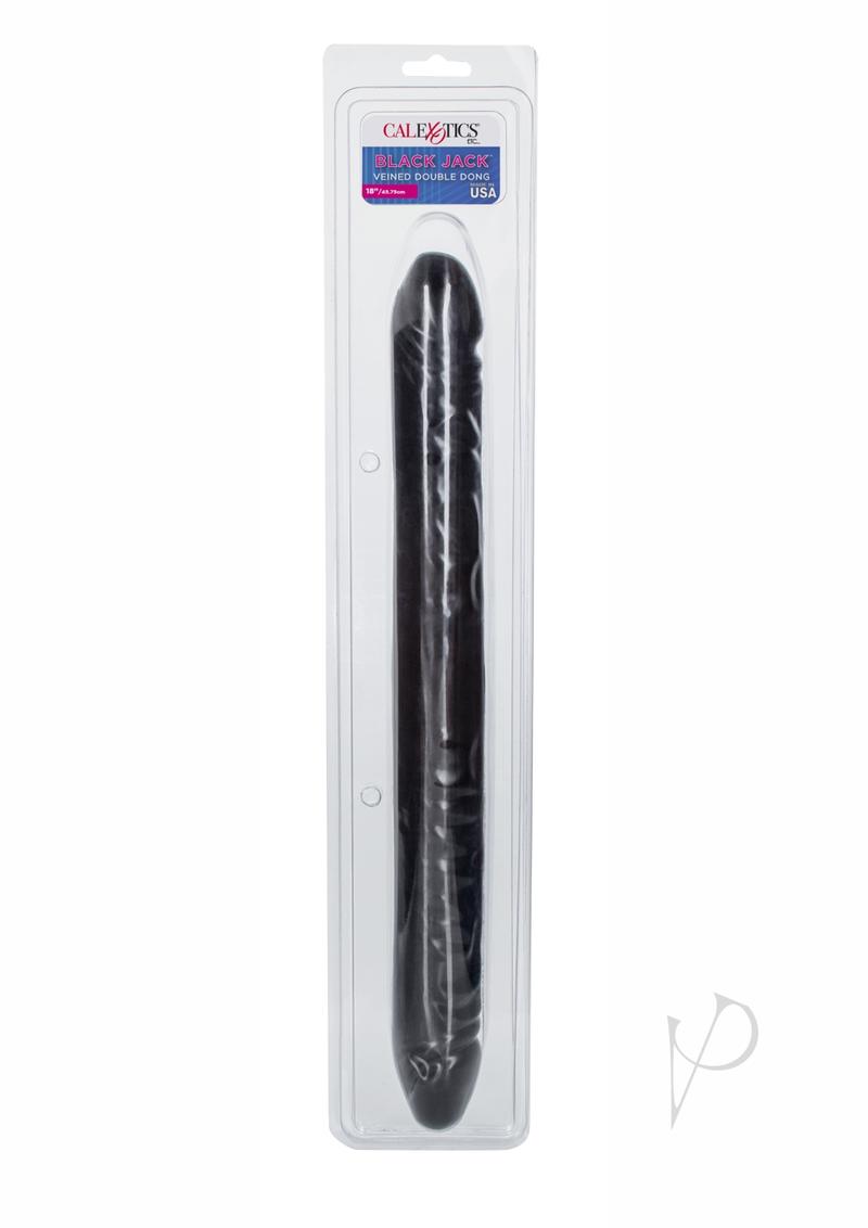 Black Veined Double Dildo 18in - Black
