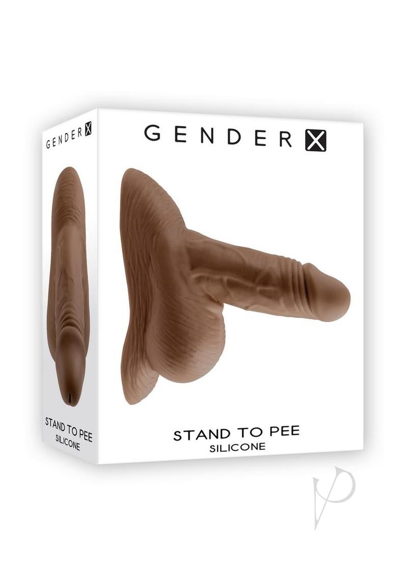 Gender X Silicone Realistic Stand To Pee Funnel - Chocolate