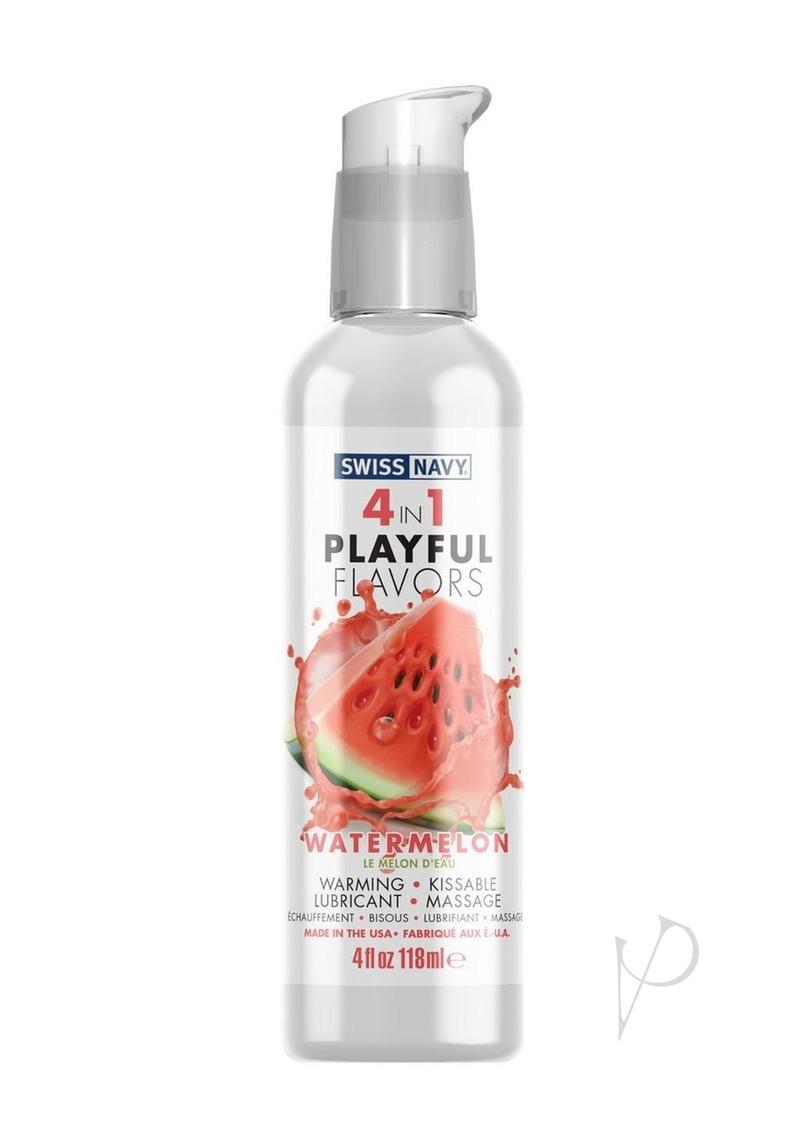 Swiss Navy 4 In 1 Flavored Lubricant 4oz - Watermelon