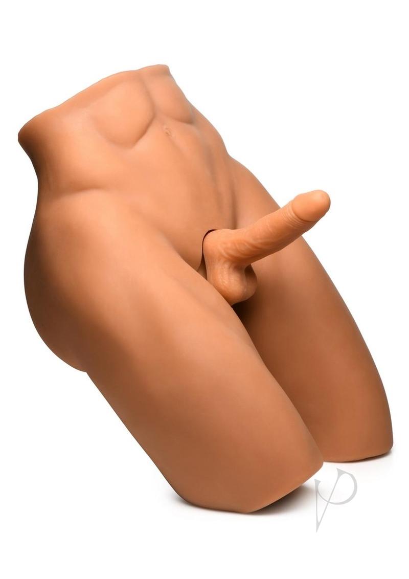JOCK Poseable Torso with Thrusting Dildo and Remote Control - Vanilla