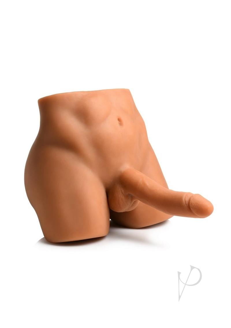 JOCK Male Masturbator with Thrusting Dildo and Remote Control - Vanilla