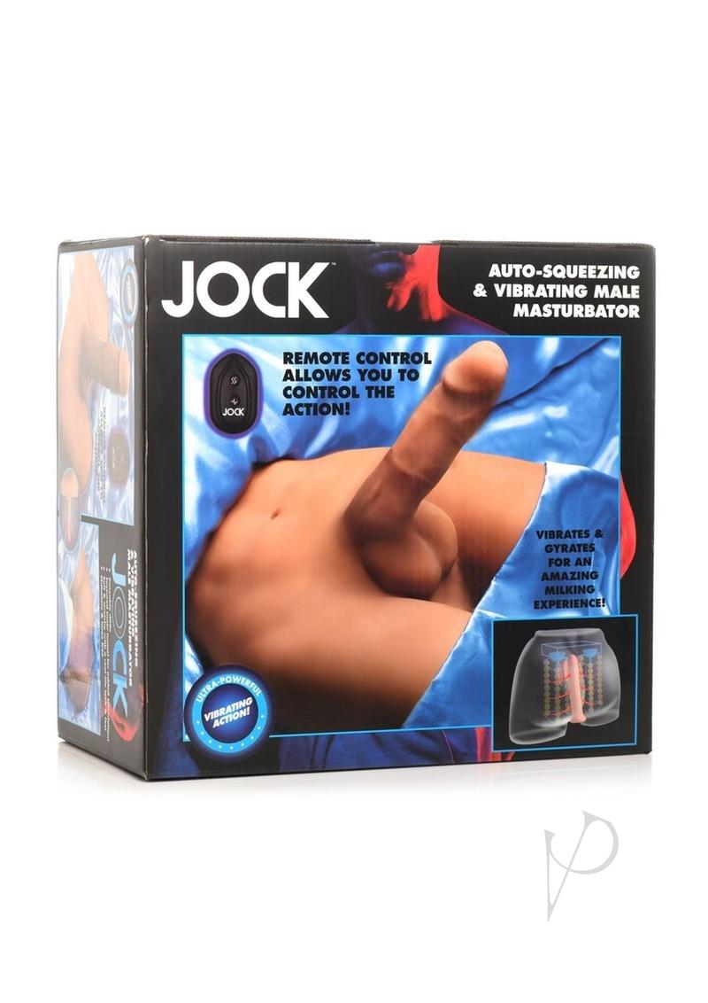 JOCK Vibrating and Squeezing Male Masturbator with Posable Dildo - Vanilla
