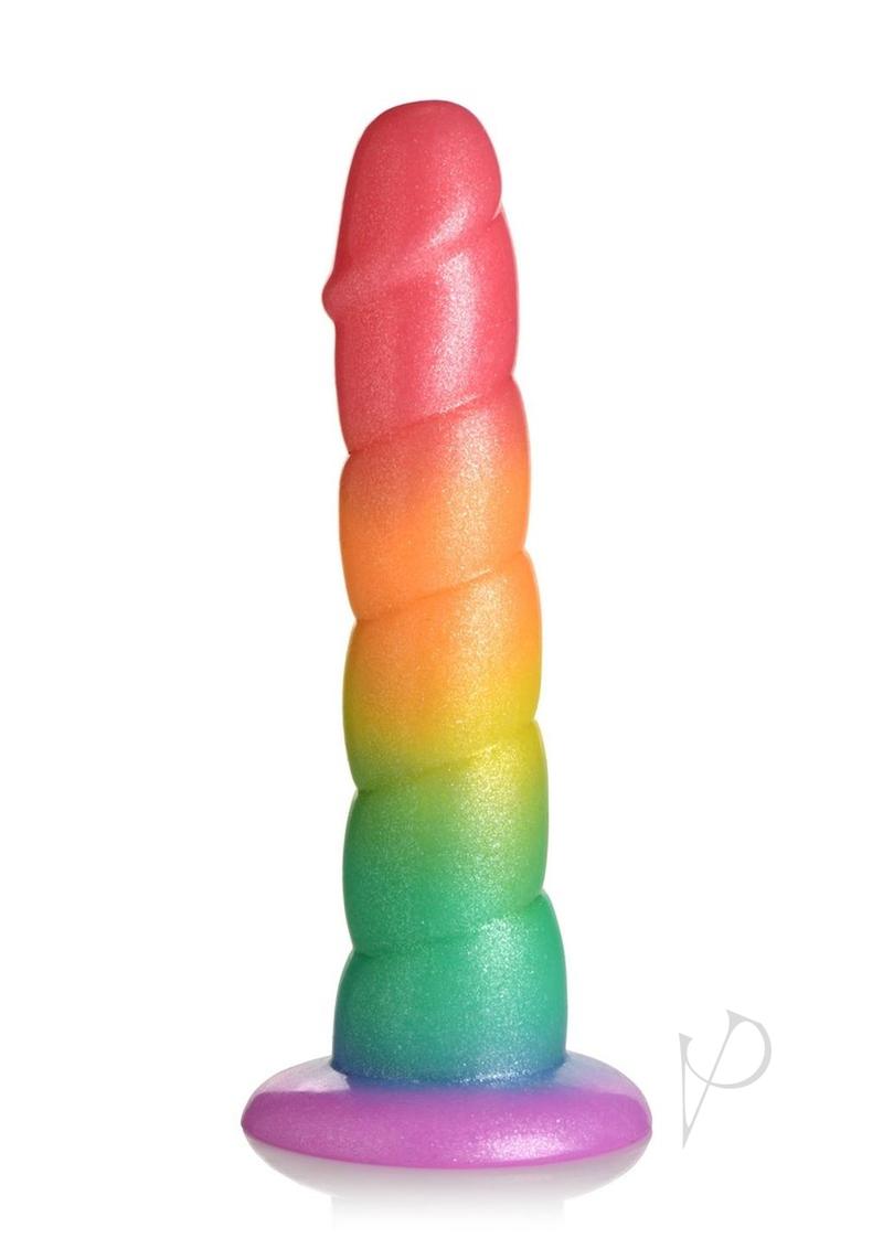 Simply Sweet Swirl Silicone Rainbow Dildo