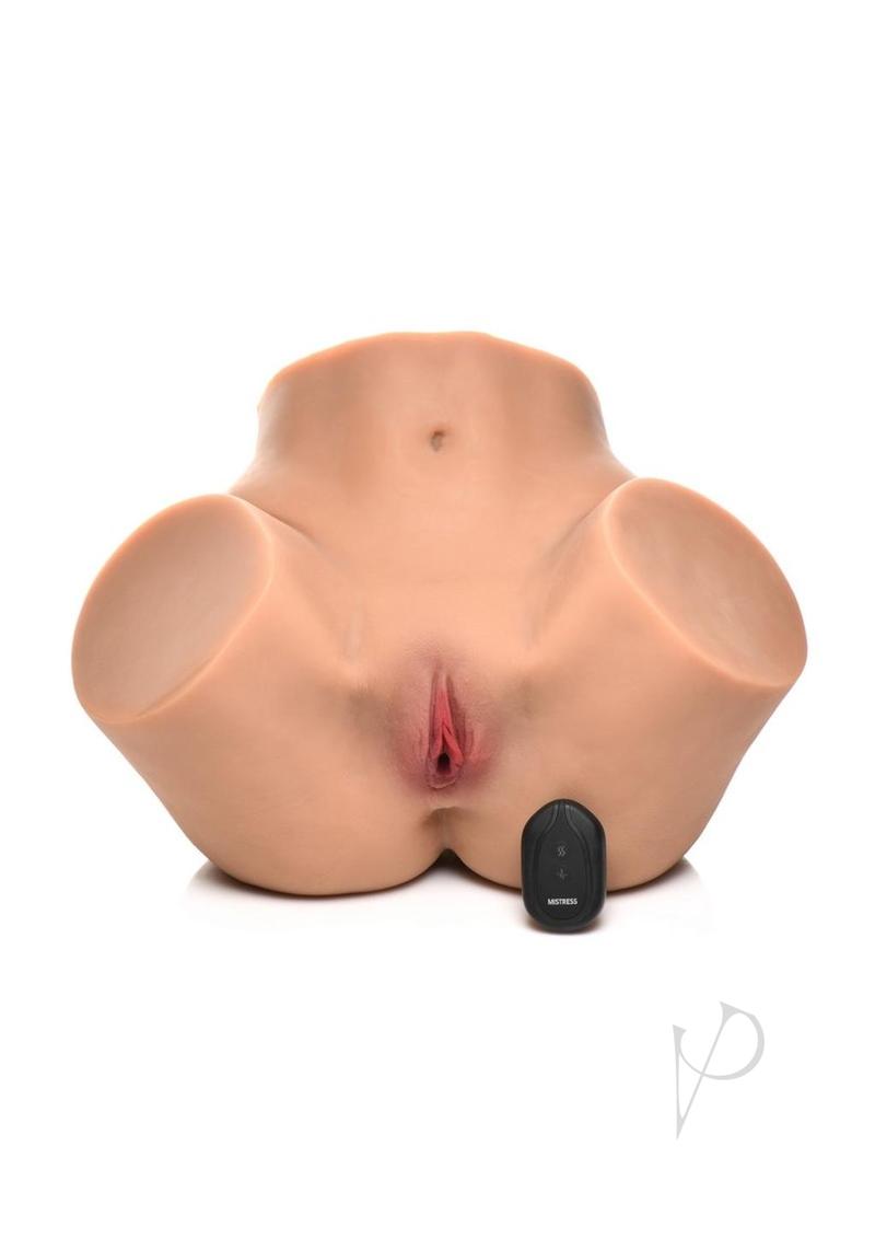 Mistress Vibrating and Squeezing Pussy and Ass Masturbator with Remote Control - Vanilla