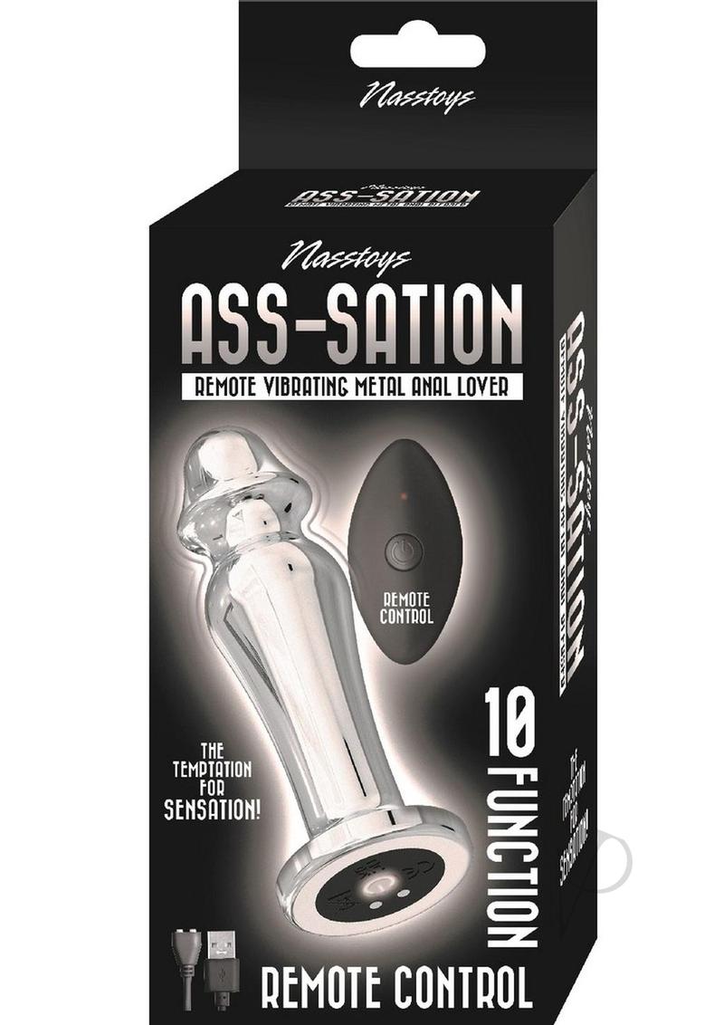 Ass-Sation Remote Control Rechargeable Vibrating Metal Anal Lover - Silver