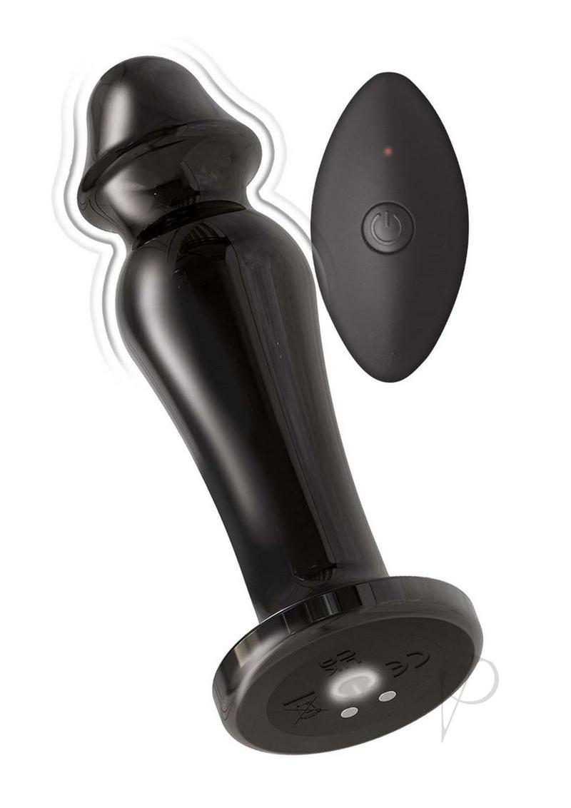 Ass-Sation Rechargeable Vibrating Metal Anal Lover with Remote Control - Black