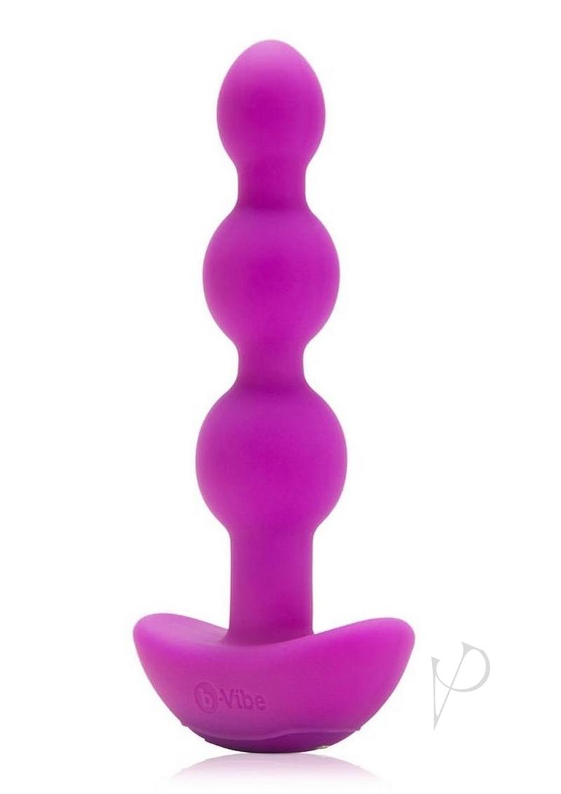 B-Vibe Triplet Anal Beads Rechargeable Silicone Beads with Remote Control - Fuchsia