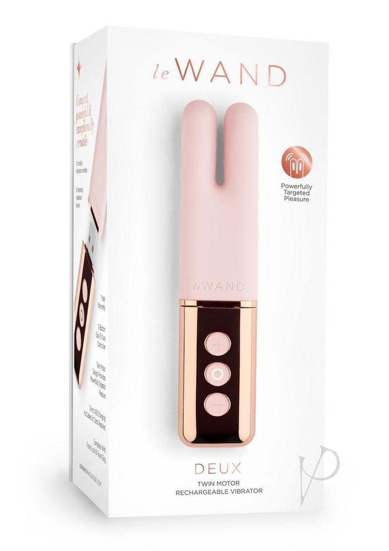 Le Wand Deux Silicone Rechargeable Dual Vibrator - Rose Gold