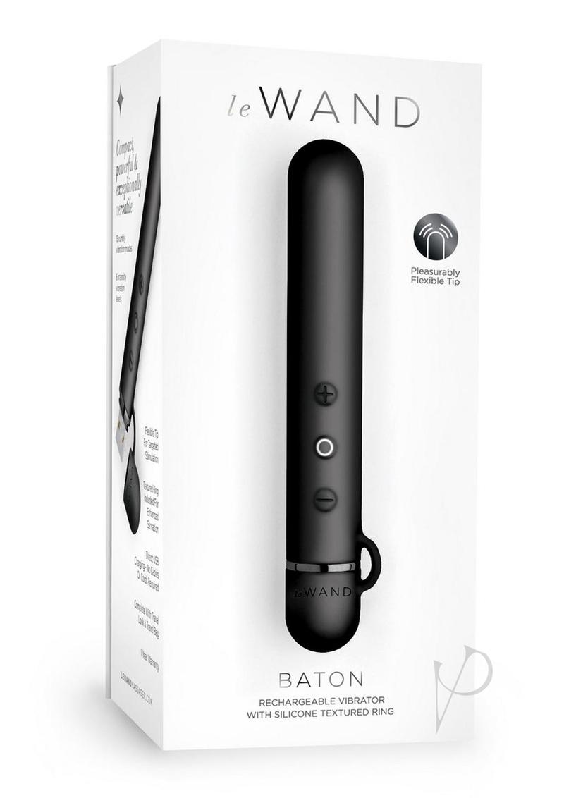 Le Wand Baton Rechargeable Silicone Vibrator - Black