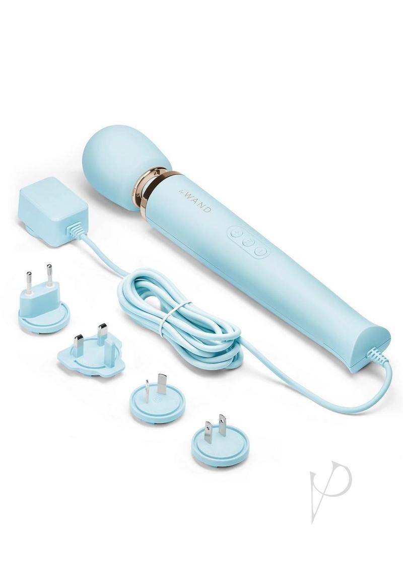Le Wand Plugin Vibrating Massager - Sky Blue