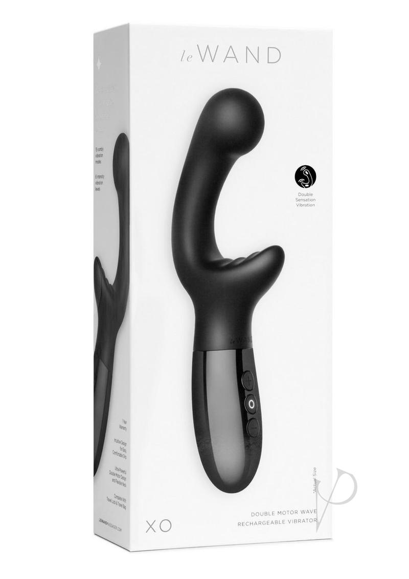 Le Wand XO Rechargeable Silicone Dual Stimulating Vibrator - Black