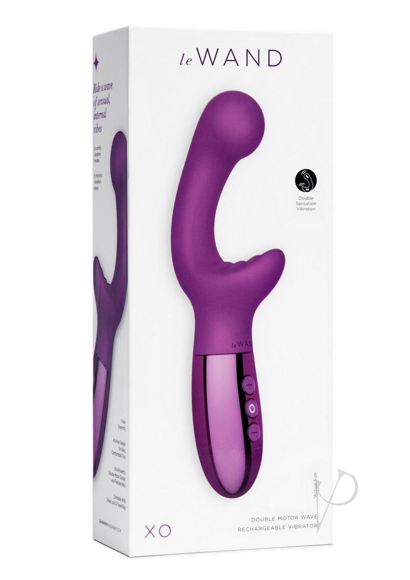Le Wand XO Rechargeable Silicone Dual Stimulating Vibrator - Cherry