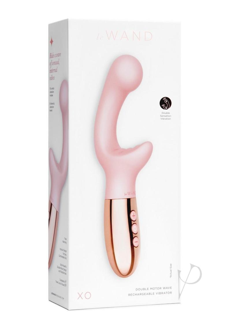 Le Wand XO Rechargeable Silicone Dual Stimulating Vibrator - Rose Gold