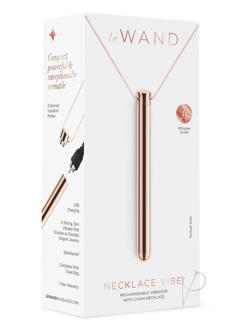 Le Wand Vibrating Necklace Rechargeable Silicone Discreet Vibrator Rose Gold