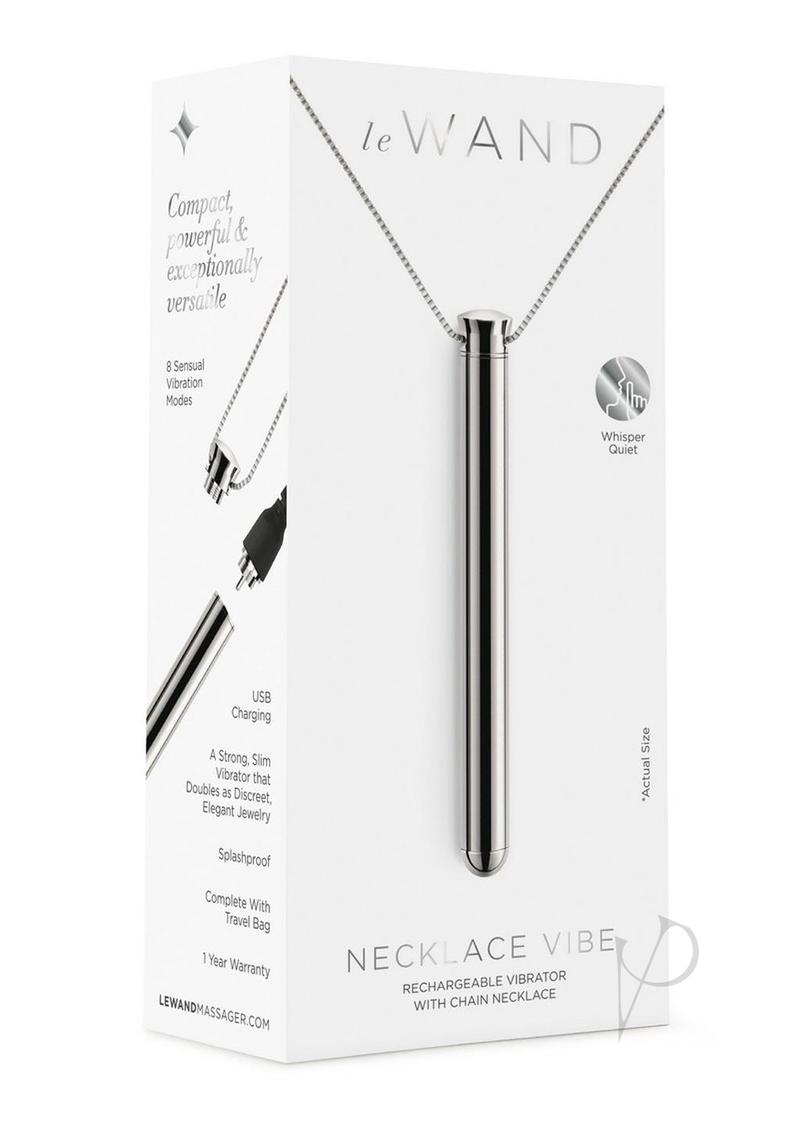 Le Wand Vibrating Necklace Rechargeable Silicone Discreet Vibrator Silver