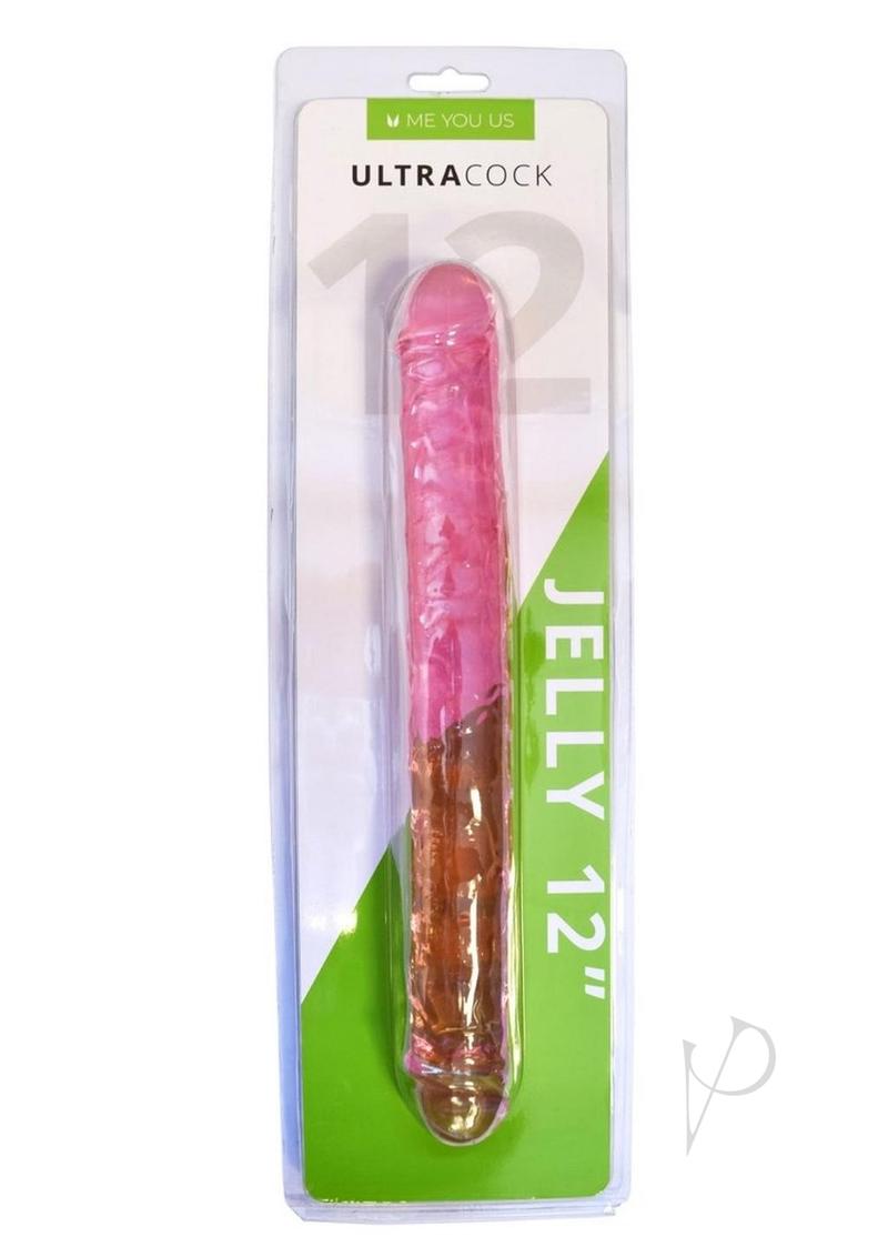 Me You Us Ultracock Jelly Double Ender 12in - Pink