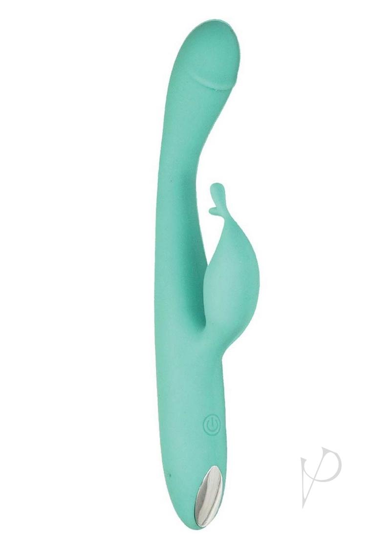 Princess Petite Pleasure Silicone Rechargeable Rabbit Vibrator - Aqua