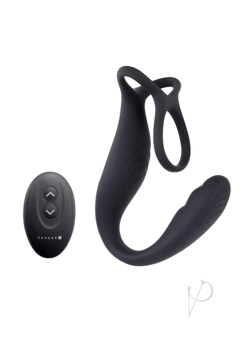 Gender X The Wrangler Rechargeable Silicone Triple Stimulating Anal Vibrator with Remote Control - Black