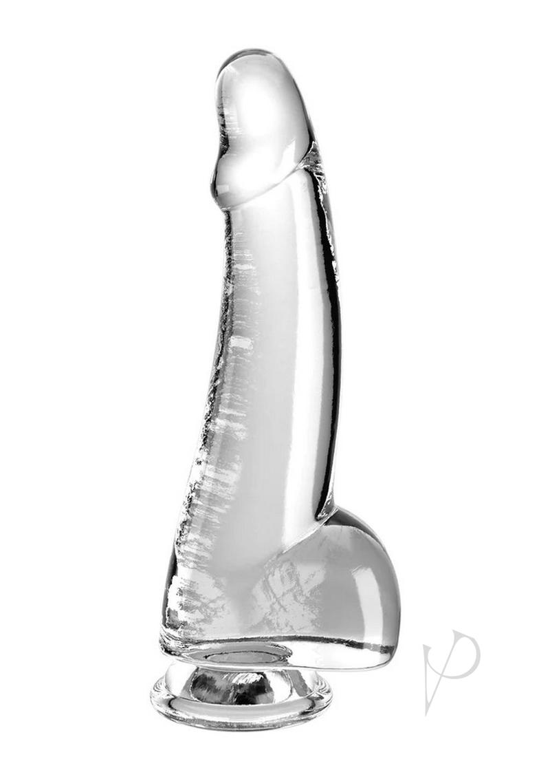 King Cock Clear Dildo with Balls 7.5in - Clear