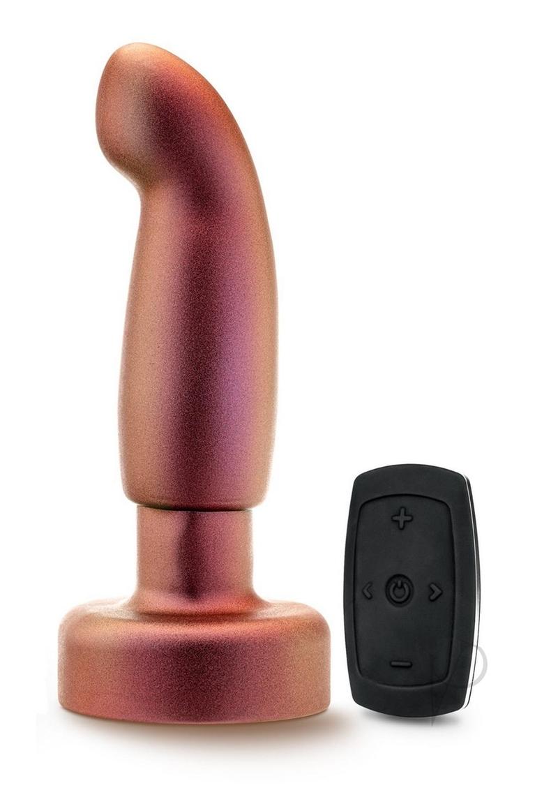 Anal Adventures Matrix Bionic Plug Rechargeable Silicone Anal Plug with Remote Control - Cosmic Copper