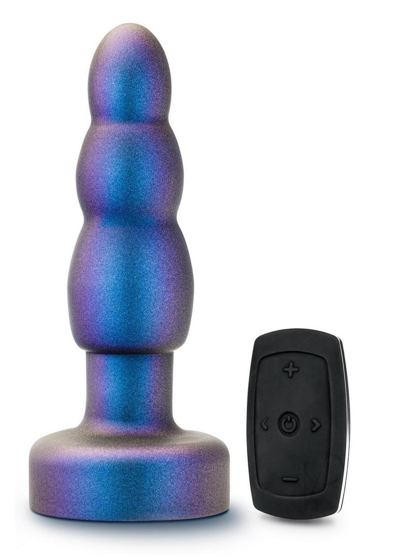 Anal Adventures Matrix Kinetic Plug Rechargeable Silicone Anal Plug with Remote Control - Space Age Blue
