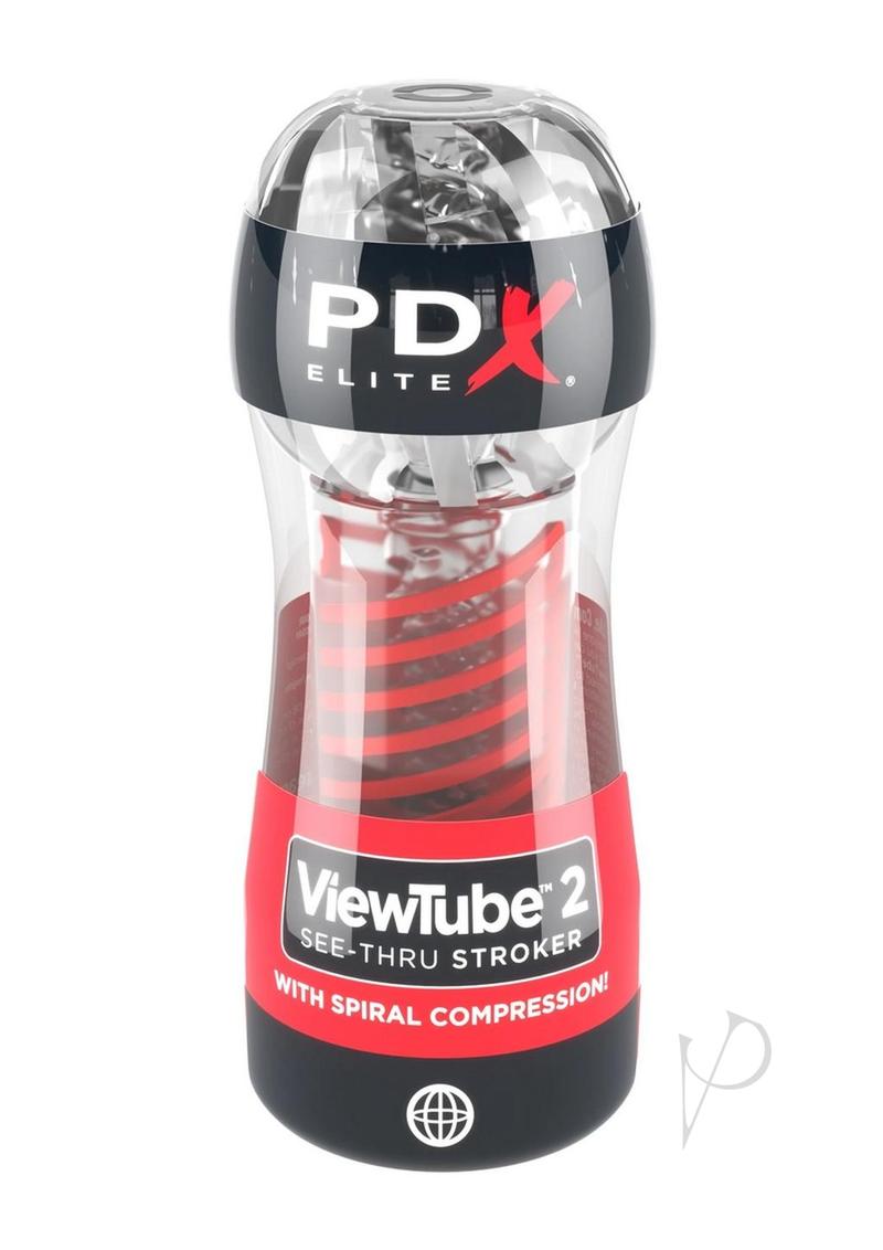 PDX Elite ViewTube 2 Rechargeable Stroker - Clear/Red