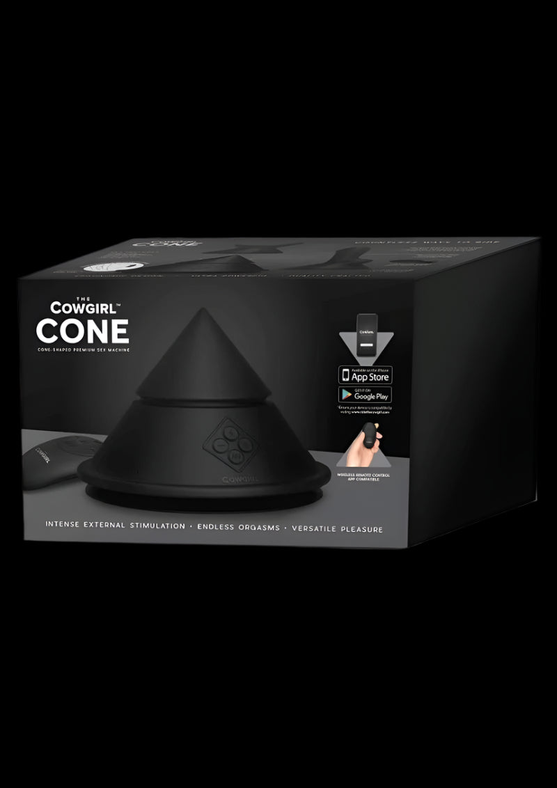 Cowgirl Cone Premium Sex Machine with Remote and App Control - Black
