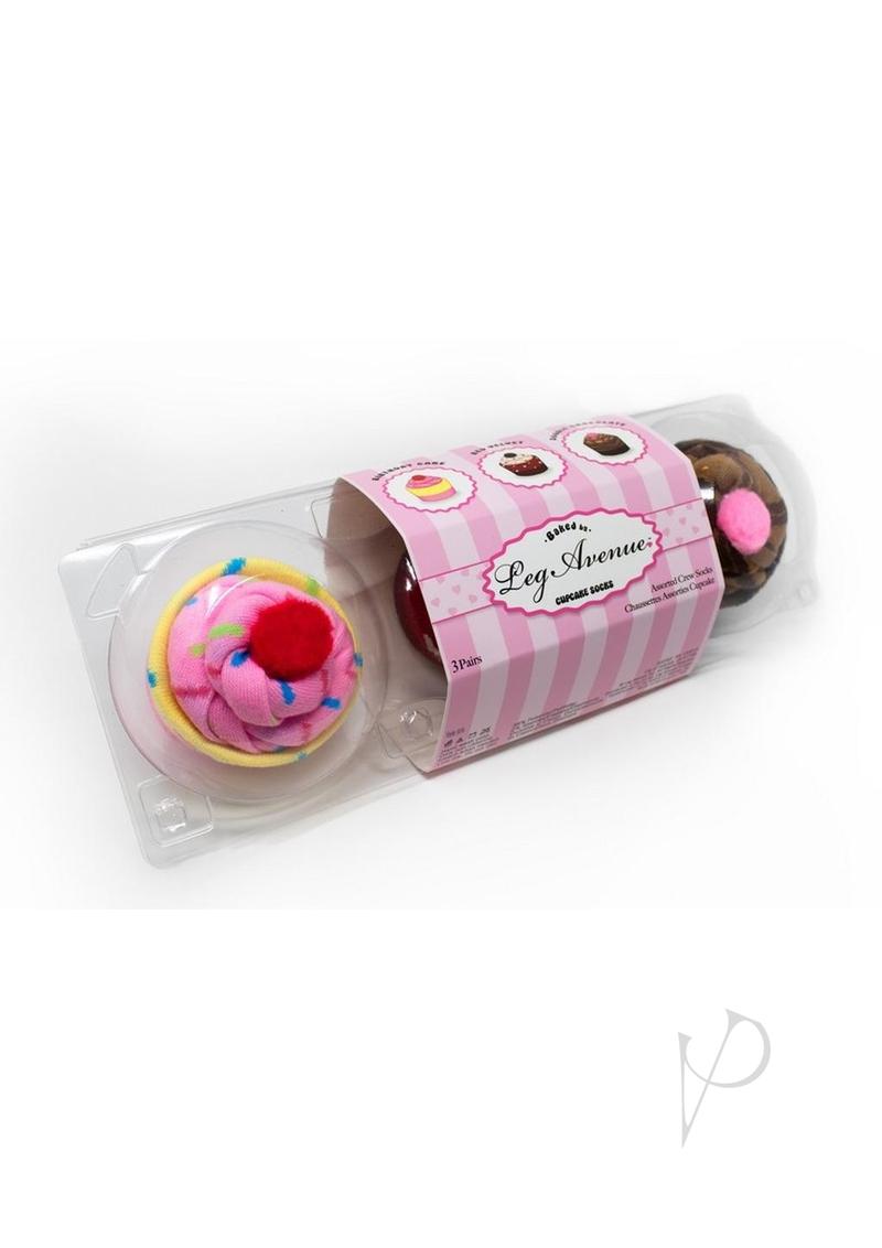 Leg Avenue Cupcake Socks Sets (3 Pairs per Pack) O/S - Multicolor