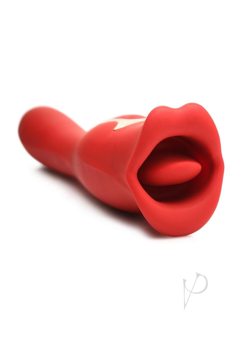Lickgasm Kiss and Tell Pro Dual-Ended Kissing Rechargeable Silicone Clitoral Vibrator - Red