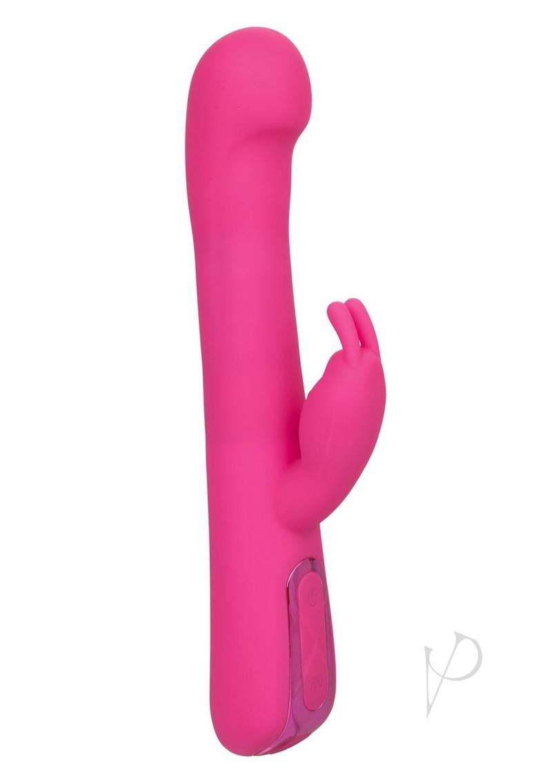 Jack Rabbit Elite Beaded G Rabbit Silicone Rechargeable Vibrator with Clitoral Stimulator - Pink