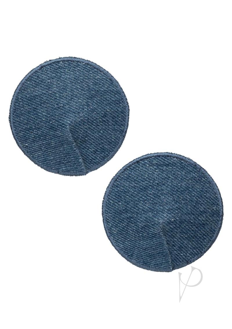 Ride `em Premium Denim Collection Round Pasties - Blue